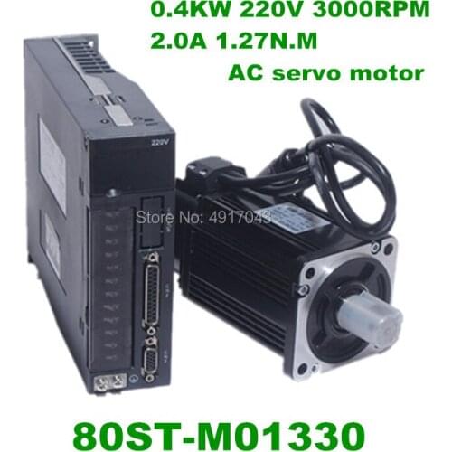 80ST-M01330 1.27N.M 0.4KW Servo Motor 80ST AC Servo Motor 220V and Matched Servo Driver M01330 Servo Motor High Quality
