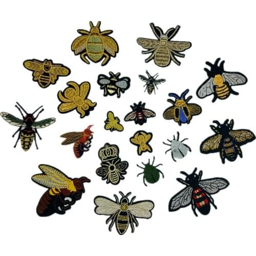 Sewing Clothes Bee Embroidery Cloth Sticker Insect Patch Iron-on Embroidery Patches Hotfix Applique Motifs Garment Stickers