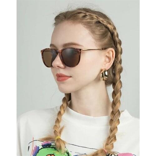 Women Round HD Lens Leopard Print Frame Classic Retro Polarized Sunglasses Men Cycling Sports Driving Beach Eyewear Shades