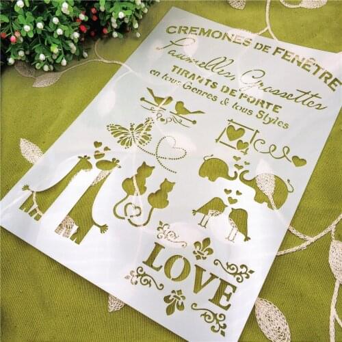 21*29.5 The giraffe scrapbook stencils spray plastic mold shield DIY cake hollow Embellishment printing lace ruler Easter