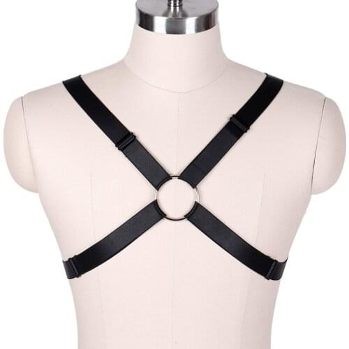 Crop Top Strappy Chest Shoulder Harness Punk Goth Body Cage Lingerie Elastic Plus Size Night Clubs Clothing Rave Accessory