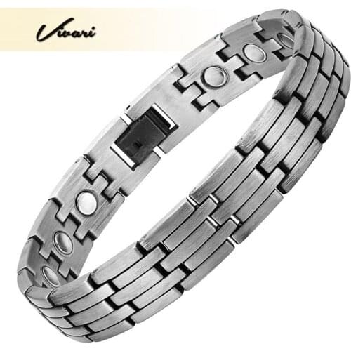 Vivari Trendy PureCopper Bracelet For Men Magnetic Bio 16Pcs Magnets Healing Link Chain Bracelets Bangle Men Wristband Charm