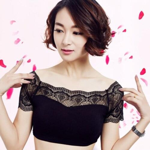 FangNymph Women Lace Fitting Sport Bras Padded Under Crop Top Fitness Yoga Vest