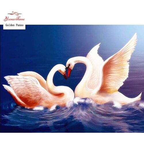 GOLDEN PANNO Diamond Painting Full Square 5D Diy Daimond Embroidery Diamant Mosaic Sale Displasy Broderie Diamant swan 03