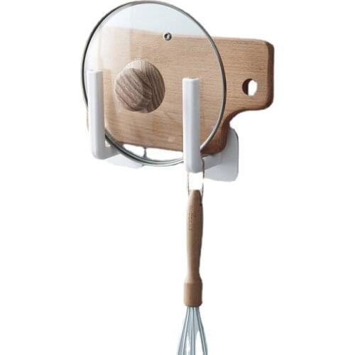 1Pcs Multifunctional Perforation-free kitchen Pot Cover Rack Wall Hanging Bag Hook Storage hook Clothing Coat Cap Display