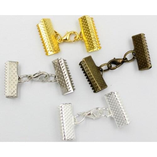 10pcs/lot6 8 10 20 25mm Leather Cord End Fastener Clasps Lobster Clasps Connectors For Bracelet Diy Jewelry Findings