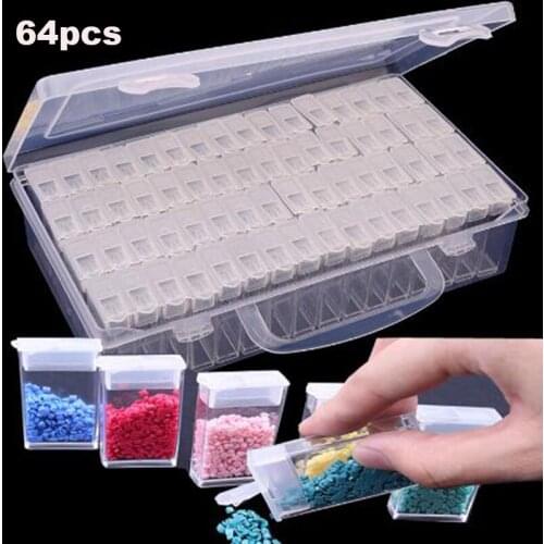 64pcs Diamond Painting Tools Beads Container Diamond Embroidery Stone Storage Wholesale hot