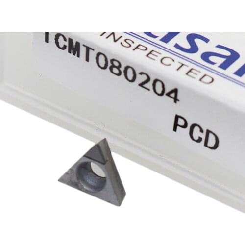 10PCS PCD INSERT TCMT 080204 Diamond Tipped Turning Knife Blade CNC High Hardness Lathe Diamond Cutter Tool for Aluminum Copper