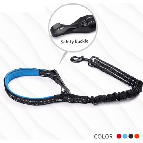 Big Dog Leash Dogs Vehicle Car Seat Belt Explosion Proof Nylon Reflective Elastic Pet Chain For Medium Large Simple Pet Leashes