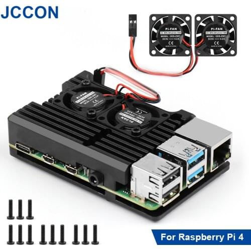 Raspberry Pi 4 Model Case Plastic Shell ABS Enclosure Box with Cooling Fan Heatsink Optional Power Adapter SD Card For RPI 4