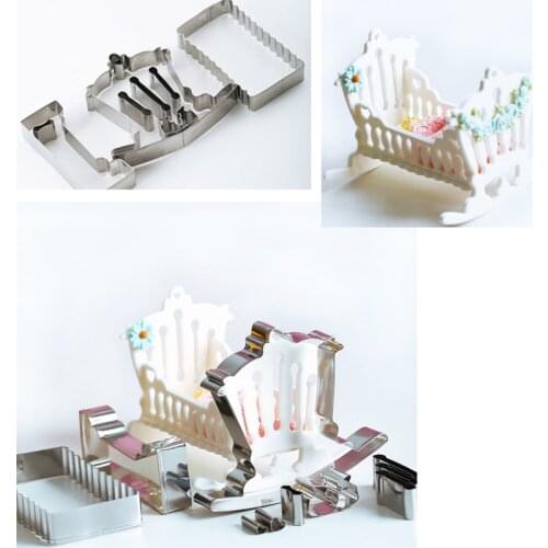 Baby Cots 10Pcs Stainless Stell Metal Cookie Cutter, Biscuit, Pastry, Fondant Tools Cutter Baby Shower Party Favor