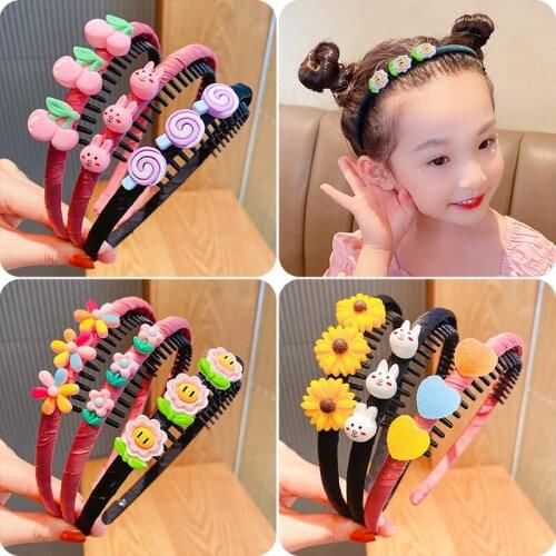 Children Cute Acrylic Animal Cartoon Flower Fruit Hairbands Girls Lovely Hair Hoop Headbands Kids Hair Accessories