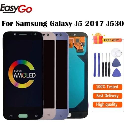 Super AMOLED For SAMSUNG J5 2017 Display J530 J530F SM-J530F LCD Display Touch Screen Digitizer Assembly Free Shipping