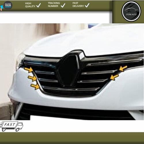 For Renault Megane 4 HB-SD Chrome Front Grille 2016 Up Chrome The Shape Accessories Shutter Chrome Megane 4 accessory modified Stainless
