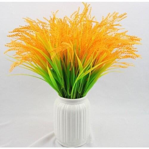 Artificial Wheat Ear Flowers Wedding Decoration Yellow Wheat Grain Flowers Restaurant Table Placed Accessories for Garden Decor