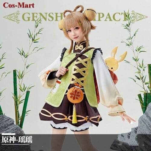 New Game Genshin Impact Yaoyao Cosplay Costume Cute Sweet Uniforms Full Set Female Activity Party Role Play Clothing S-XL Hot