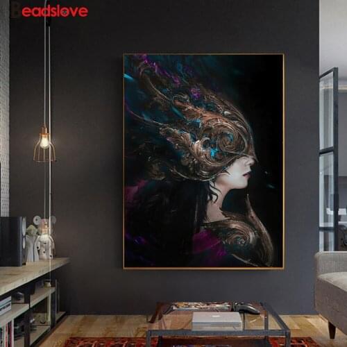 Pretty Girl With metal Corselet Fine 5d diy diamond painting full square round drill diamond embroidery cross stitch mosaic