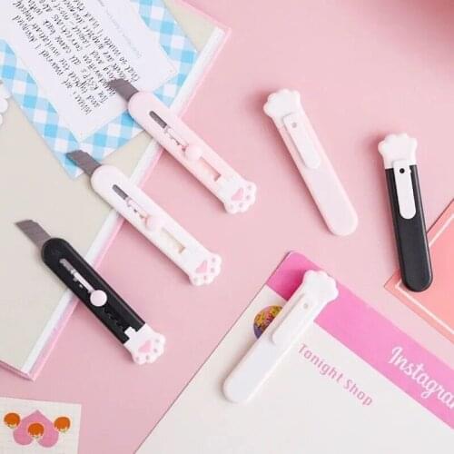 Cute Cat Claw Mini Portable Mesh Paper Cutter Paper Shears Office Supplies
