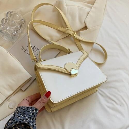 Mini PU Leather Crossbody Bag with Short Handle for Women 2021 Trends Shopper Top Handle Shoulder Purses and Handbags Totes