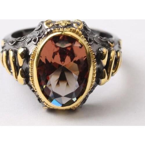 Handmade Sultanite Man Silver Ring, 18K Gold Plated Sultanite Silver Men Ring,color changing