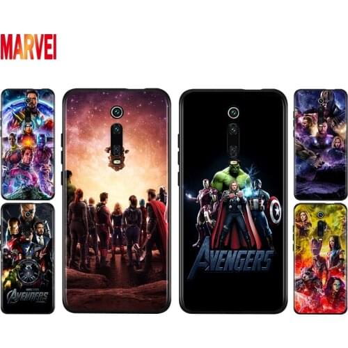 Soft TPU Fashion Marvel Avengers Shockproof Cover For Xiaomi Redmi K40 K30i K30T K30S K30 K20 10X Ultra Pro Black Phone Case