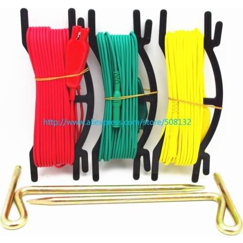 Red/yellow/green Test leads set + 2pcs earth nail Use for Earth resistance tester with 4mm Banana Plugs