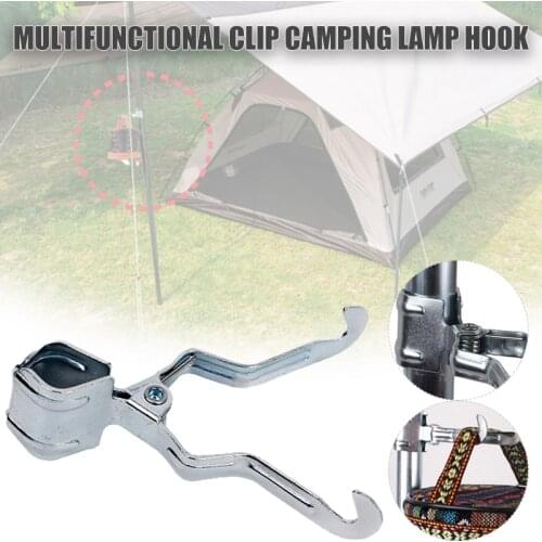 Outdoors Metal Clamp Multi-Functional High Compressive Strength Durable Tent Poles Camping Lantern Hanger Clip Hook XR-Hot