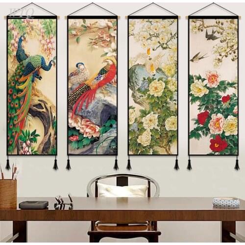 Chinese Style Flowers Birds Canvas Painting Wall Poster Posters and Prints Wall Decor Wall Art Picture Room Decor Home Decor