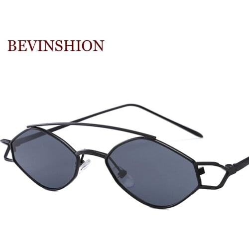 Black Red Cool Small Frame Metal Punk Sunglasses Men Double Beams New Arrival 2019 Vintage Brand Sun Glasses Clear Feminino