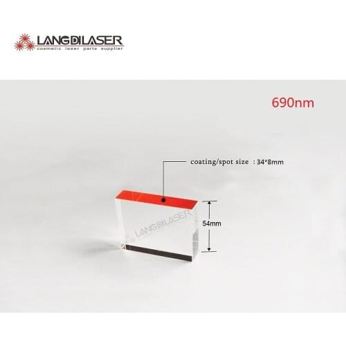 690nm ipl optic filter , size :34*8*54mm , window size/spot size : 34*8mm , wave : 690~1200nm for permanent hair removal