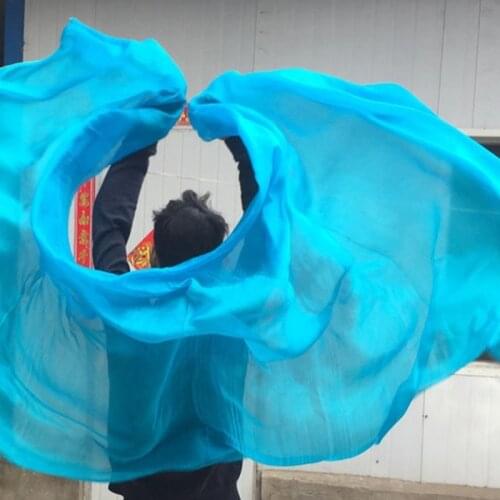 Wholesale Girls 200*90cm(78.7*35.4") Silk Veil 100% Silk Solid Color Bellydance Scarves Children Pink Blue Free Shipping