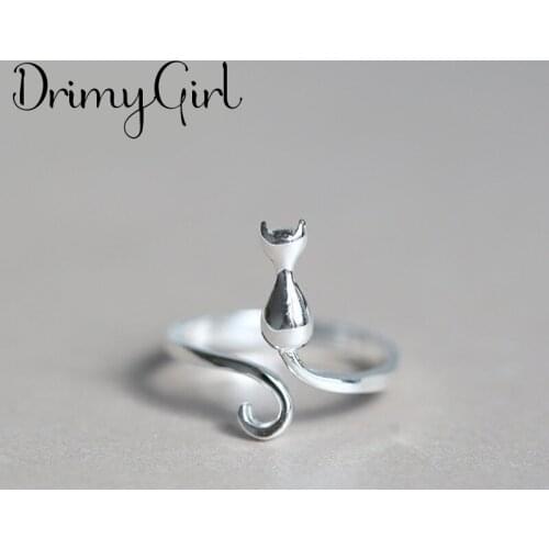 Charming Open Moon Cat Ring for Women Vintage Boho Party Rings Gothic Punk Jewelry Gifts for Girls 2021