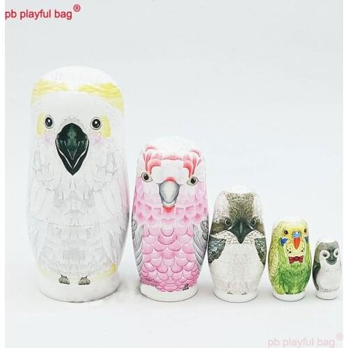 PB Playful Bag Five layers Eagle Russian Doll Wooden funny craft toys childrens birthday gift Creative home furnishings HG156
