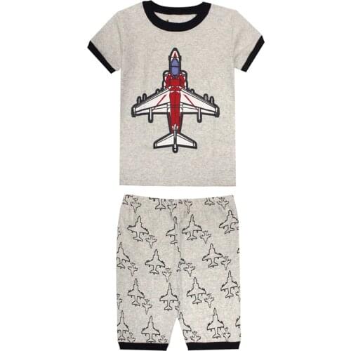 Baby Boys Pajamas Good Quality Sets Comfortable Sleepwear In Gray Pijamas Kids Cotton Clothes Suit Summer Short Sleeve Pyjama