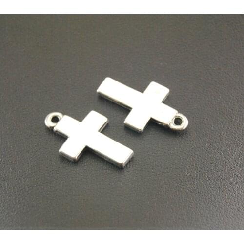 10 Pcs Silver Color Cross Charms 20x14mm Accessories For Jewelry Making A336