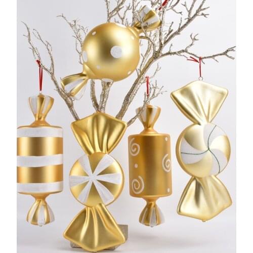 Christmas supplies golden 40CM candy decoration pendant wedding shooting stage shopping mall layout painted candy ornaments