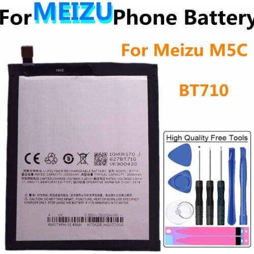 BT710 Replacement Battery For Meizu M5C Meilan 5C M710M M710H M793Q Blue A5 Battery 3060mAh High Capacity phone Batteries + Tool