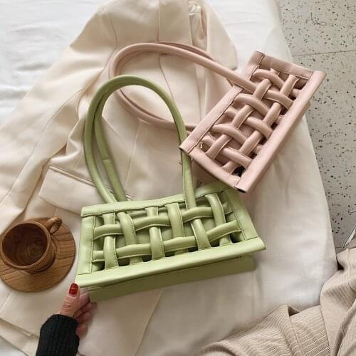 Female Candy Color Hand Bag Lady Travel Fashion Handbag Waffle PU Leather Shoulder Bags For Women 2020 Small Handbags