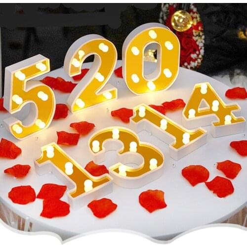 LED Number Lights Beautiful Night Light Battery Powered For Home Party Wedding Decoration J2Y