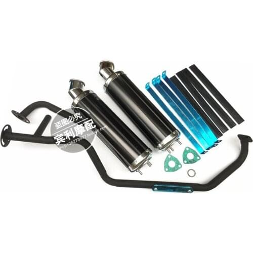 Header Exhaust pipe for Scooter Moped Vento Phantom TaoTao Lancer TNG DR150 Tank Racer Roketa Fiji Lance Baja SC150 Adventure