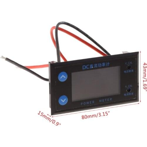High Precision DC 0-200V 10A Power Meter Voltmeter Ammeter Tester Voltage Current Power Monitor Panel Meter LCD Display A0KF