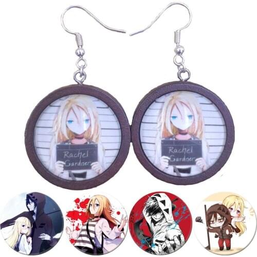 Japanese Anime Angels of Death Wood Wooden Time Gem Classic Female Girl New Pattern Women Drop Earrings Jewelry SLDTS