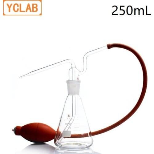 YCLAB 250mL Cone Washing Bottle Glass Triangle Standard Mouth Gas Cleaning Laboratory Chemistry Equipment
