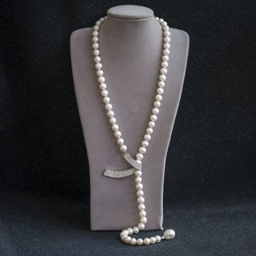 100% Natural Pearl Long Necklace With Baroque Pendant Necklace 50cm Natural Pearl Necklace Jewelry Women Gifts