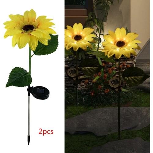 2 Pcs Garden Decoration Led Solar Lamp Outdoor Solar WildFlower Landscape Courtyard Lawn Lamp Decor