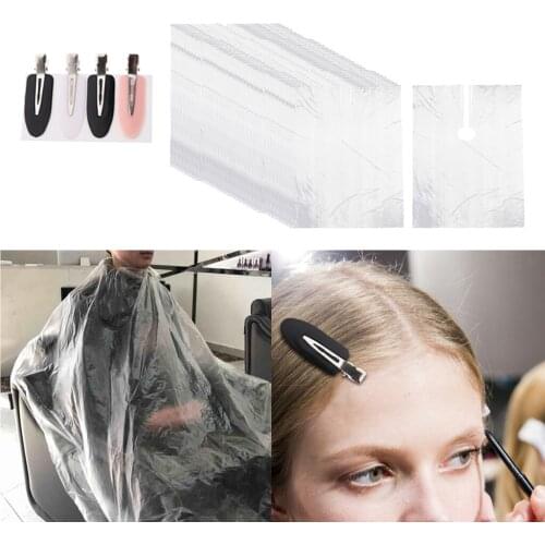 200Pcs Disposable Hair Cutting Capes DIY Hair Dressing Apron & 4pc Hair Clip
