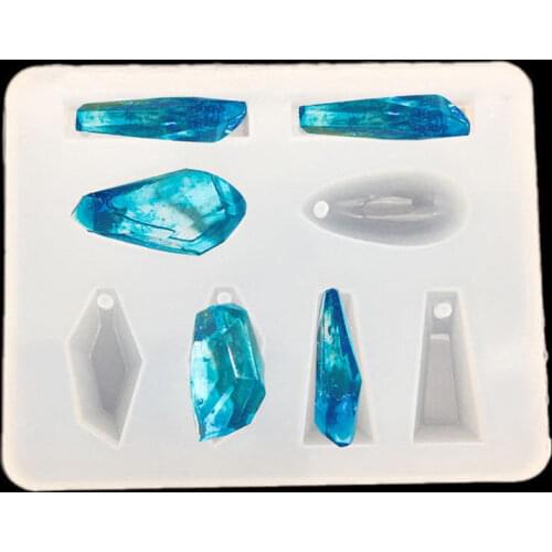 2x Geometric Designs Silicone Mold Resin Jewelry Necklace