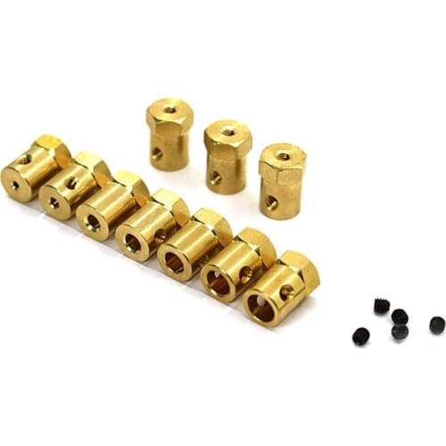 4pcs/lot Hexagon Coupling 12mm Tire Connector Coupling 2mm/3mm/4mm/5mm/6mm/8mm Hex Adapter for RC Cars Connecting Parts