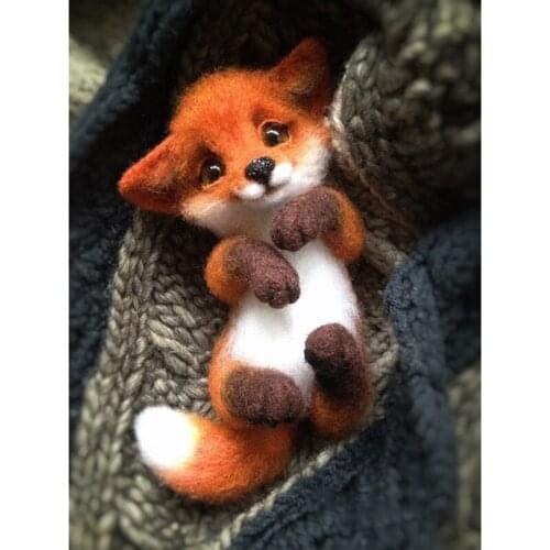 5D DIY Diamond Embroidered Cute Fox Full Square / Round Diamond Mosaic Painting Decoration Home Diamond Painting Animal