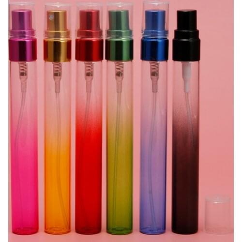 6Pcs 10Ml Mini Promotion Sample Gradient Empty Refillable Glass Spray Travel Perfume Bottle, Glass Perfume Vial Parfum Bottles